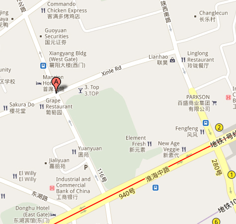 Landkarte des des Mansion Hotel Shanghai s